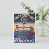 ユダヤ人の陰謀プロパガンダポスター ポストカード (スタンド正面)