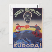 ユダヤ人の陰謀プロパガンダポスター ポストカード (正面/裏面)