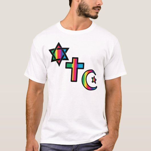 ユダヤ人の-クリスチャン-イスラム教 Tシャツ (正面)