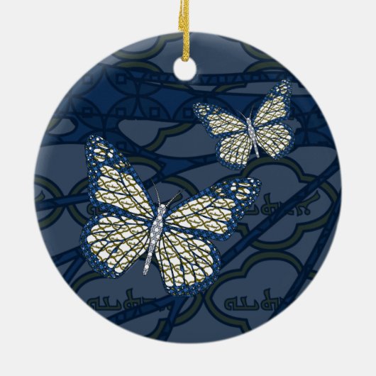 ユダヤ人の(昆虫)オオカバマダラ、モナークのオーナメント セラミックオーナメント (裏面)