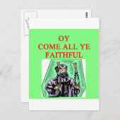 ユダヤ人のchannukahのキャロル ポストカード (正面/裏面)