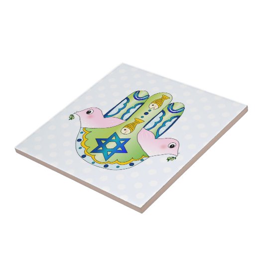 ユダヤ人のHamsa タイル (側面)