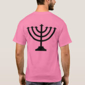 ユダヤ人は背部新しい黒または（ユダヤ教）メノラーです Tシャツ (裏面)