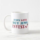 ユダヤ人は-ユダヤ人財政のユーモアを投資します コーヒーマグカップ (左)