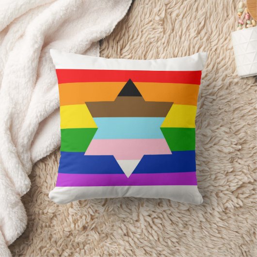 ユダヤ人インクルーシブプライド国旗装飾用クッション クッション (ブランケット)