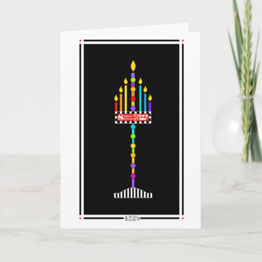 ユダヤ人シャロム(ユダヤ教)メノラーカード カード (正面)