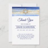 ユダヤ人スターブルー金ゴールド悔やみや弔慰サンキュー葬式 サンキューカード (正面)