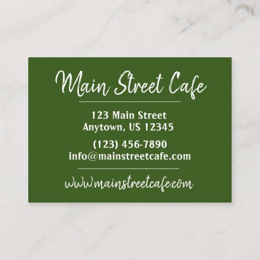 ユダヤ人デリフードコーシェールレストラン料理シェフ 名刺 (裏面)