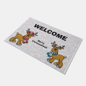 ユダヤ人トナカイと異性トナカイの扉マット ドアマット (アングル)