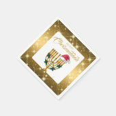 ユダヤ人ハヌカーお祝いメリークリスムカ スタンダードカクテルナプキン (角)