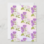 ユダヤ人バルミツワー紫フローラ金ゴールドヘブライ語 招待状 (裏面)