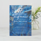 ユダヤ人バー(ユダヤ教の)バル・ミツバーブルーフルードアート招待状 招待状 (スタンド正面)