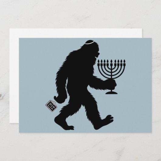 ユダヤ人ビッグフートハヌカーハヌカー（ユダヤ教の祭り）ユーモア笑わされる シーズンカード (正面/裏面)