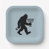 ユダヤ人ビッグフートハヌカーハヌカー(ユダヤ教の祭り)ユーモア笑わされる ペーパープレート (正面)