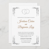 ユダヤ人ヘブル離れ結婚式招待状縁ど 招待状 (正面/裏面)