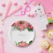 ユダヤ人ベビー名前付けガールピンクフローラヘブライ語 ペーパープレート (パーティー)