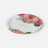 ユダヤ人ベビー名前付けガールピンクフローラヘブライ語 ペーパープレート (アングル)