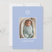 ユダヤ人ベビーNaming Photo Star of David Hebrew 招待状 (裏面)