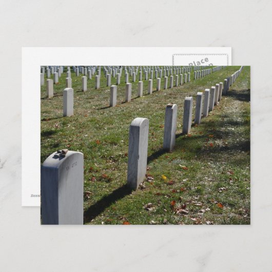 ユダヤ人兵士の墓石の上に置かれた石 ポストカード (正面/裏面)