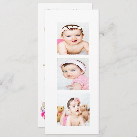 ユダヤ人写真名前付けヘブライ語ガール招待状 シーズンカード (正面/裏面)