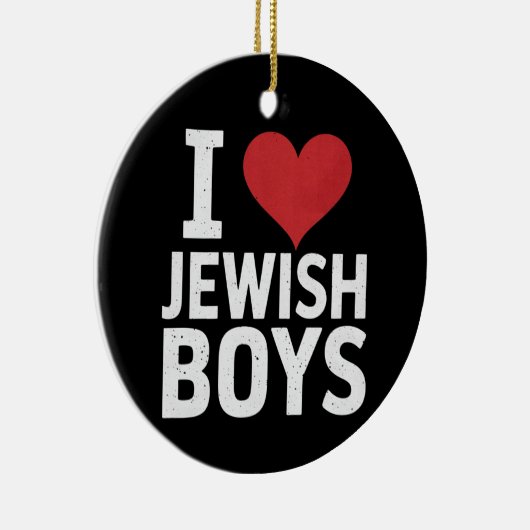 ユダヤ人少年を愛するIハートユダヤ人少年ハヌカー セラミックオーナメント (右)