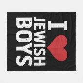 ユダヤ人少年を愛するIハートユダヤ人少年ハヌカー フリースブランケット (正面(横))