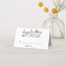 ユダヤ人座席表エルサレムの光景テーブルカード