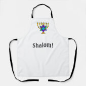 ユダヤ人燭台シャロム   エプロン (正面)