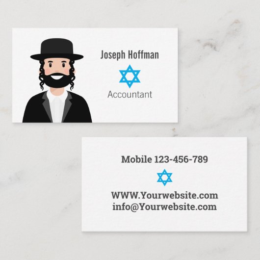 ユダヤ人男性名刺 名刺 (正面/裏面)