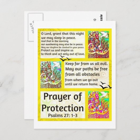 ユダヤ人祈りの言葉エルサレム保護都市 ポストカード (正面/裏面)