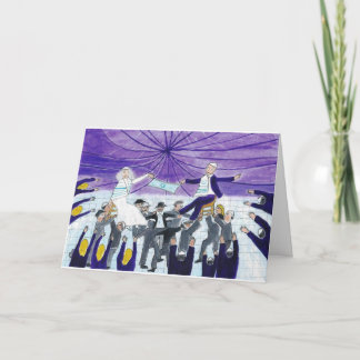 ユダヤ人結婚式の持ち上がる新郎新婦 カード