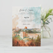 ユダヤ人結婚式招待状 |エルサレム招待状ビュー 招待状 (スタンド正面)