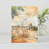 ユダヤ人結婚式招待状 |エルサレム表示招待状 招待状 (スタンド正面)