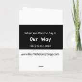 ユダヤ人結婚式、Chuppah カード (裏面)