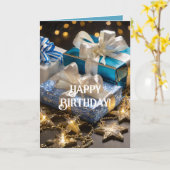 ユダヤ人誕生日カード、5" x 7"折り畳みグリーティングカード カード (黄色い花)