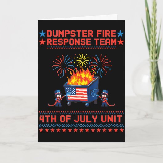 ユダヤ人4日 アメリカ独立記念日 愛国的なゴミ箱火事返答 カード (正面)
