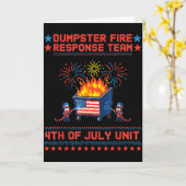 ユダヤ人4日 アメリカ独立記念日 愛国的なゴミ箱火事返答 カード (黄色い花)