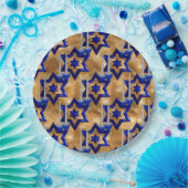 ユダヤ人 – ろうそく立て – 星金ゴールド3 ペーパープレート (パーティー)