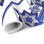 ユダヤ人 – ろうそく立て – 星–1 – 対角線 – ストライプ ラッピングペーパー (ロールコーナー)