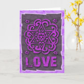 ユダヤ人:ハートとダビデ・マンダラ愛の星 カード (黄色い花)