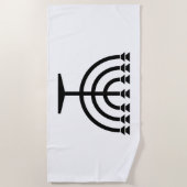 ユダヤ人（ユダヤ教）メノラー（ユダヤ教の象徴） ビーチタオル (正面)