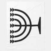 ユダヤ人(ユダヤ教)メノラー(ユダヤ教の象徴) フリースブランケット (正面)