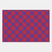 ユダヤ人 – (ユダヤ教)メノラー – 格子状 – ザクロ赤土 ラッピングペーパーシート (正面3)