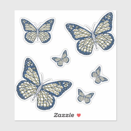 ユダヤ人(昆虫)オオカバマダラ、モナーク輪郭ステッカー シール (シート)