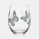 ユダヤ人（昆虫）オオカバマダラ、モナーク ステムなしワイングラス (右)
