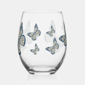 ユダヤ人（昆虫）オオカバマダラ、モナーク ステムなしワイングラス (左)