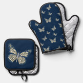 ユダヤ人（昆虫）オオカバマダラ、モナーク 鍋つかみ&鍋敷きセット (正面/裏面)