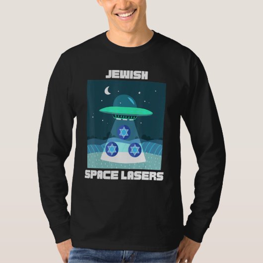 ユダヤ宇宙レーザー飛んでいるUfo Star Of David Tシャツ (正面)