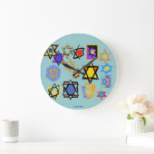 ユダヤ式壁掛け時計 – ユダヤ人の祝日 – 最高の贈り物 ラージ壁時計 (ホーム)