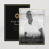 ユダヤ式葬儀 黒白写真 ダビデの星 サンキューカード (正面/裏面)
